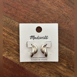 Madewell Silver Chunky Crescent Earrings